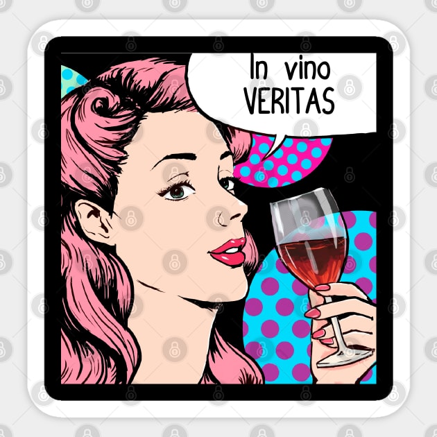 Girl wine lover Sticker by Print&fun